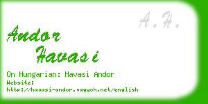 andor havasi business card